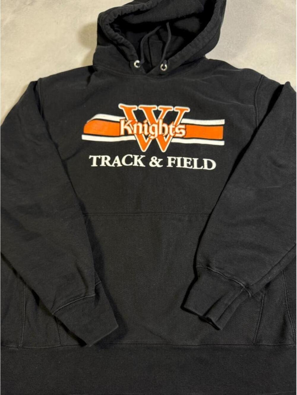 Vintage 90s Champion Reverse Weave Wartburg Knights Track & Field Hoodie Large